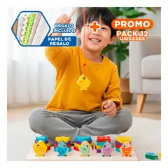 GENERICO - Pack12 Set Juego 5 Figuras Geometricas y Peces Imantados Encaje de Multicolor Y+Papel Regalo