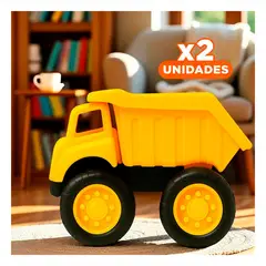 GENERICO - Pack2 Volquete Juguete Vehiculo de Construccion para Ninos de 3 a 8 Anos Y+Regalo Sticker