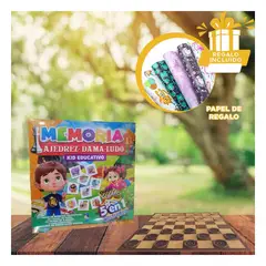 GENERICO - Juego de Mesa 5 en 1 Multijuegos para Juegos en Familia y Entretenimiento Y+Papel Regalo