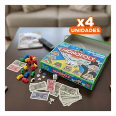 GENERICO - Pack4 Set de Juegos de Mesa 8 en 1 para Diversion Familiar Multicolor Y+Regalo Sticker