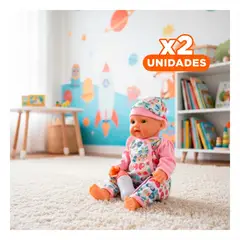 GENERICO - Pack2 Muñeca de 35cm con Ropa de Enterizo de Mariposas y Sus Accesorios Y+Regalo Sticker