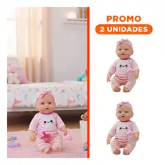 GENERICO - Pack2 Bebe de Juguete Biberon Ropa de Nube y Rayas para Juego Infantil