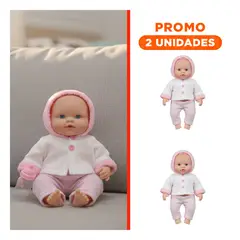 GENERICO - Pack2 Muñeca Recien Nacida de Juego con Ropa de Flores y Biberon para Niños