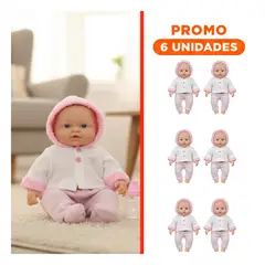 GENERICO - Pack6 Figura Infantil para Juego de Simulacion Biberon y Ropa Flores para Regalo