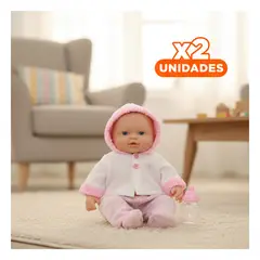 GENERICO - Pack2 Figura Bebe para Juego de Rol Biberon y Ropa de Botones de Flor Y+Regalo Sticker
