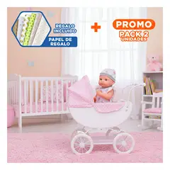 GENERICO - Pack2 Juguete de Bebe con Ropita de Hipopotamos para Cuidado y Mimos Y+Papel Regalo