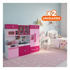 GENERICO - Pack2 Juguete de Cocina con Microondas Luz y Sonido para Aprender a Cocinar Y+Regalo Sticker