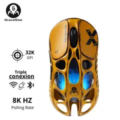 GRAVASTAR - Mouse Mercury XPRO 8K Inalámbrico Battle Worn Yellow Edición Especial