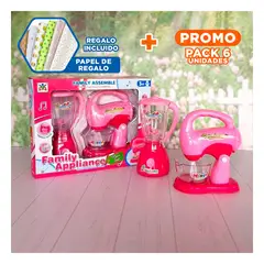 GENERICO - Pack6 Set Batidora Licuadora Cafetera para Regalo Funcional de 3 a 8 Anos Y+Papel Regalo