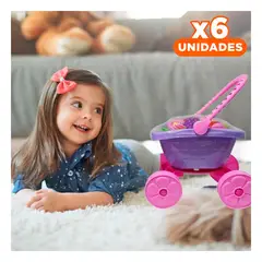 GENERICO - Pack6 Set de Juguetes Canasta y Carrito de Verduras para Ninos en Casa Y+Regalo Sticker