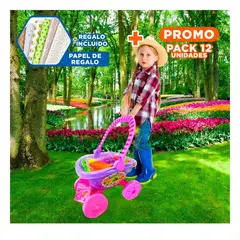 GENERICO - Pack12 Set Didactico de Juguete de Roles con Canasta para la Diversion Infantil Y+Papel Regalo