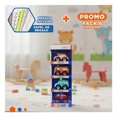 GENERICO - Pack6 Set de 4 Carritos de Juguete para Regalo Funcional de Edades de 3 a 8 Anos Y+Papel Regalo