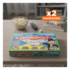 GENERICO - Pack2 Monopolio y 7 Juegos Adicionales en 1 Set de Mesa Multicolor Y+Regalo Sticker