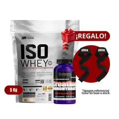UNIVERSE NUTRITION - Proteína Iso Whey 5Kg Cookies+Ultimate Nutrition 300g+Straps