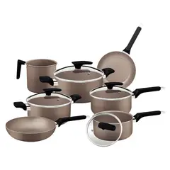 RECORD - JUEGO DE OLLAS TRAMONTINA MILAZZO ALMENDRA 7 PIEZAS ANTIADHERENTE