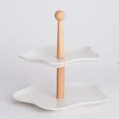 GENERICO - Bandeja para Bocaditos de dos Niveles en Flor