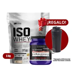 UNIVERSE NUTRITION - Proteína Iso Whey 5Kg Vainilla+Ultimate Nutrition 1 Kg+Shaker