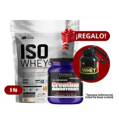UNIVERSE NUTRITION - Proteína Iso Whey 5Kg Cookies+Ultimate Nutrition 1 Kg+Portaproteína