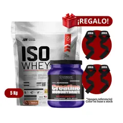 UNIVERSE NUTRITION - Proteína Iso Whey 5Kg Chocolate+Ultimate Nutrition 1 Kg+2 Straps