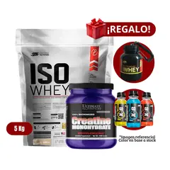 UNIVERSE NUTRITION - Iso Whey 5Kg Vainilla+Ultimate Nutrition 1 Kg+Portaproteína+XB