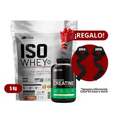 UNIVERSE NUTRITION - Proteína Iso Whey 5Kg Chocolate+Optimum Nutrition 300g+Straps