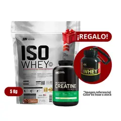 UNIVERSE NUTRITION - Proteína Iso Whey 5Kg Chocolate+Optimum Nutrition 300g+Portaproteína