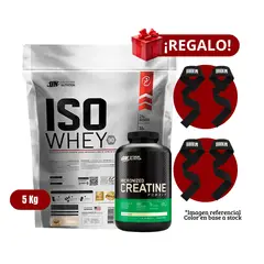 UNIVERSE NUTRITION - Proteína Iso Whey 5Kg Cookies+Optimum Nutrition 300g+2 Straps