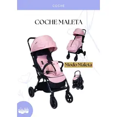 GENERICO - Coche Maleta para bebe - Modelo Rosado