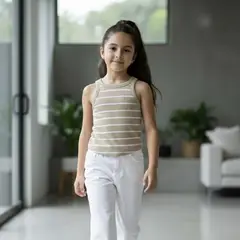 GENERICO - Bividi Algodón Niña Arena Rayas