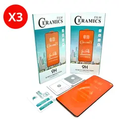 SHIELD - Pack x3 Mica Protector de Pantalla de Cerámica Clear Curvo para Samsung Galaxy S21 Ultra