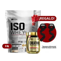 UNIVERSE NUTRITION - Proteína Iso Whey 5Kg Cookies+Level Pro 250g+Straps