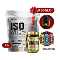 UNIVERSE NUTRITION - Proteína Iso Whey 5Kg Chocolate+Level Pro 250g+Portaproteína+XB