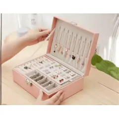 IMPORTA - Joyero Doble Nivel Totoware Rosa con Compartimentos Multifuncionales