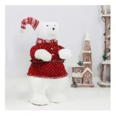 GENERICO - Oso Blanco Navideño con Outfit Festivo ¡Haz brillar tu Navidad