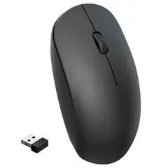 GENERICO - Mouse NEGRO 2.4 GHz a pila USB inalámbrico para computadora