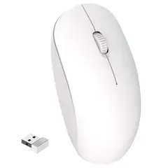 GENERICO - Mouse BLANCO 2.4 GHz a pila USB inalámbrico para computadora