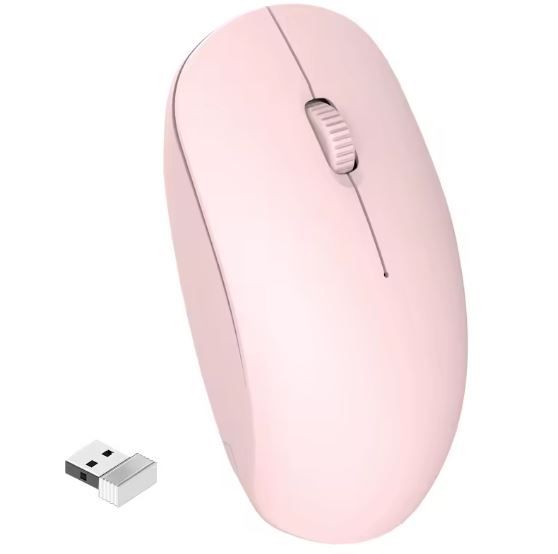 Mouse ROSADO 2.4 GHz a pila USB inalámbrico para computadora
