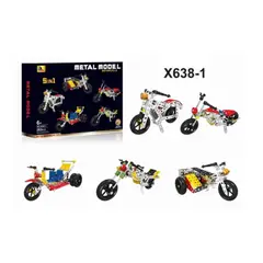 OEM - CONSTRUCTOR INFANTIL DE METAL DE MOTOCICLETAS 5 EN 1 CON 283 PCS