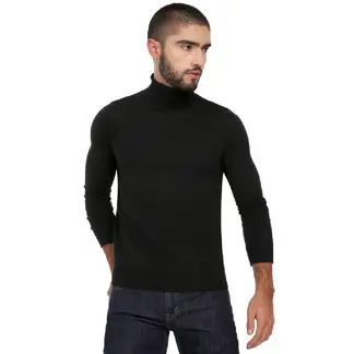 GENERICO - Polo Camiseta Calentador térmico para Hombre cuello alto cafarena