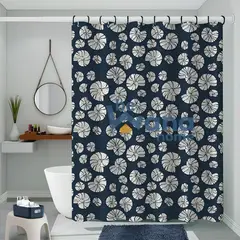 CASATEX - SET DE BAÑO X3 CON DISEÑO CORTINA +TAPETE +CESTO