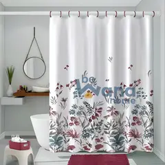 CASATEX - SET DE BAÑO X3 CON DISEÑO CORTINA +TAPETE +CESTO