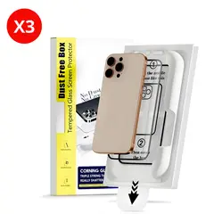SHIELD - Pack x3 Mica Protector de Pantalla de Vidrio Templado Premium con Instalador para iPhone 12 Pro Max