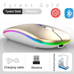 GENERICO - Mouse Tyrant Gold inalámbrico 2.4 Ghz, USB y bluetooth