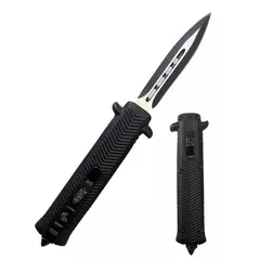 GENERICO - Navaja Automática Multiuso con Clip Funda y Rompevidrios Ideal para Camping Pesca y Trabajo Diario