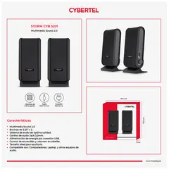 CYBERTEL - Parlante Usb para PC Negro Storm - CYB S201