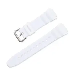 GENERICO - Correa de Silicona 18 mm Casio Modelos AE-1200/W-800H 13.5 cm White + Plata