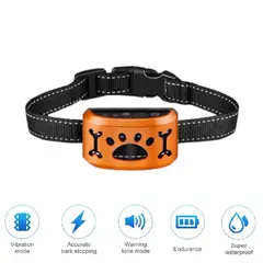 GENERICO - Collar Antiladridos Inteligente para Perros Recargable Impermeable Naranja