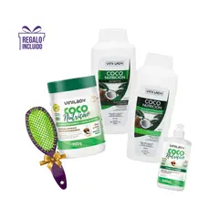 VINILADY - Tratamiento para Ondas y Rizos Shampoo Acondicionador Tratamiento y Crema + REGALO Cepillo Favo Raqueta