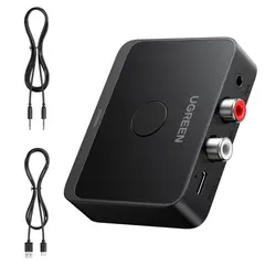 UGREEN - Adaptador de Audio Bluetooth 6.0 Hi-Res Receptor 2x RCA 3.5mm LDAC, AAC y SBC BT505 - 55545