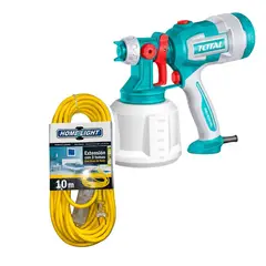 TOTAL TOOLS - Pistola para pintar 530W Total + Extension 10m 3 tomas Home Light